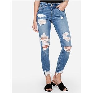 Express mid rise ripped ankle jegging